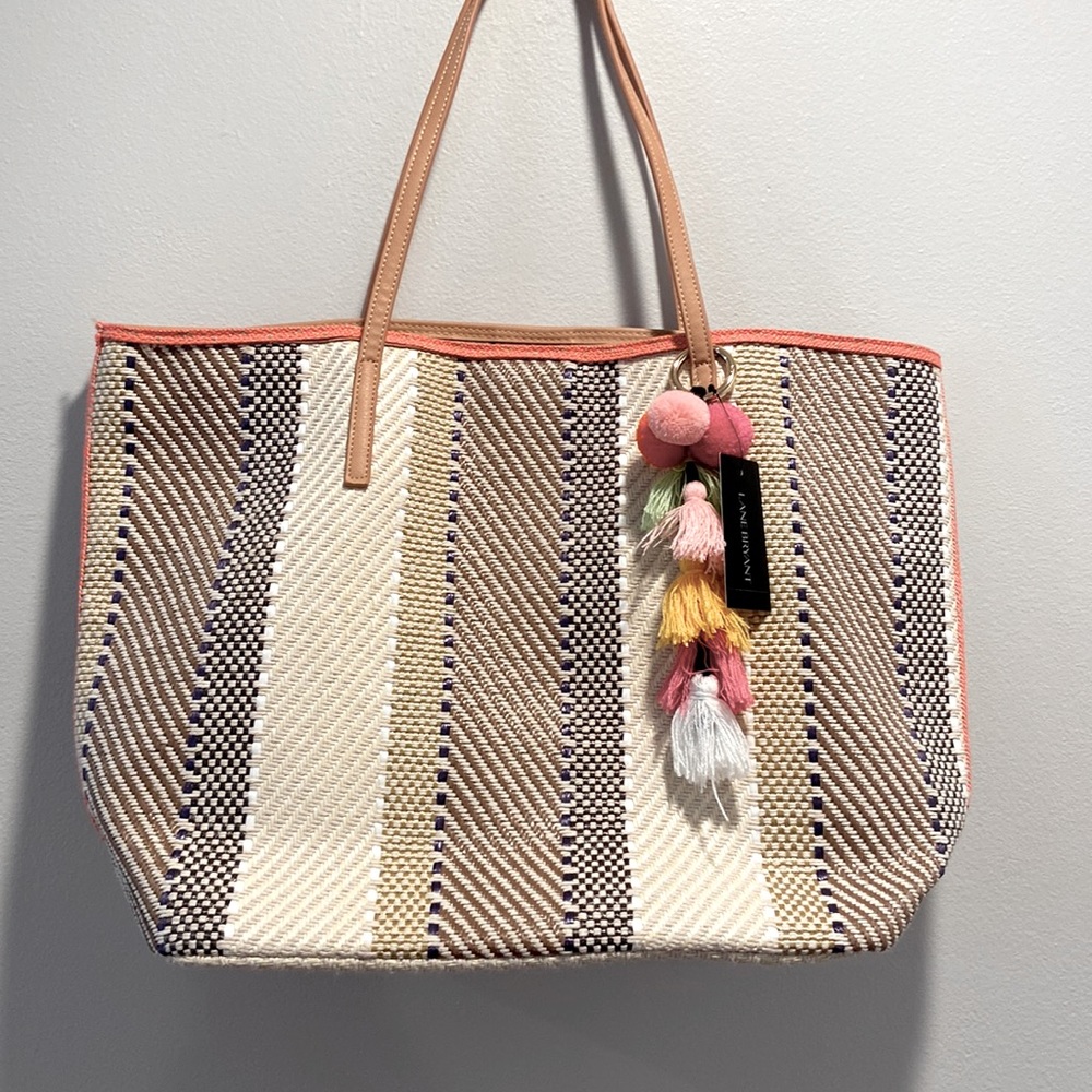NWT Lane Bryant Women Woven Tote Handbag